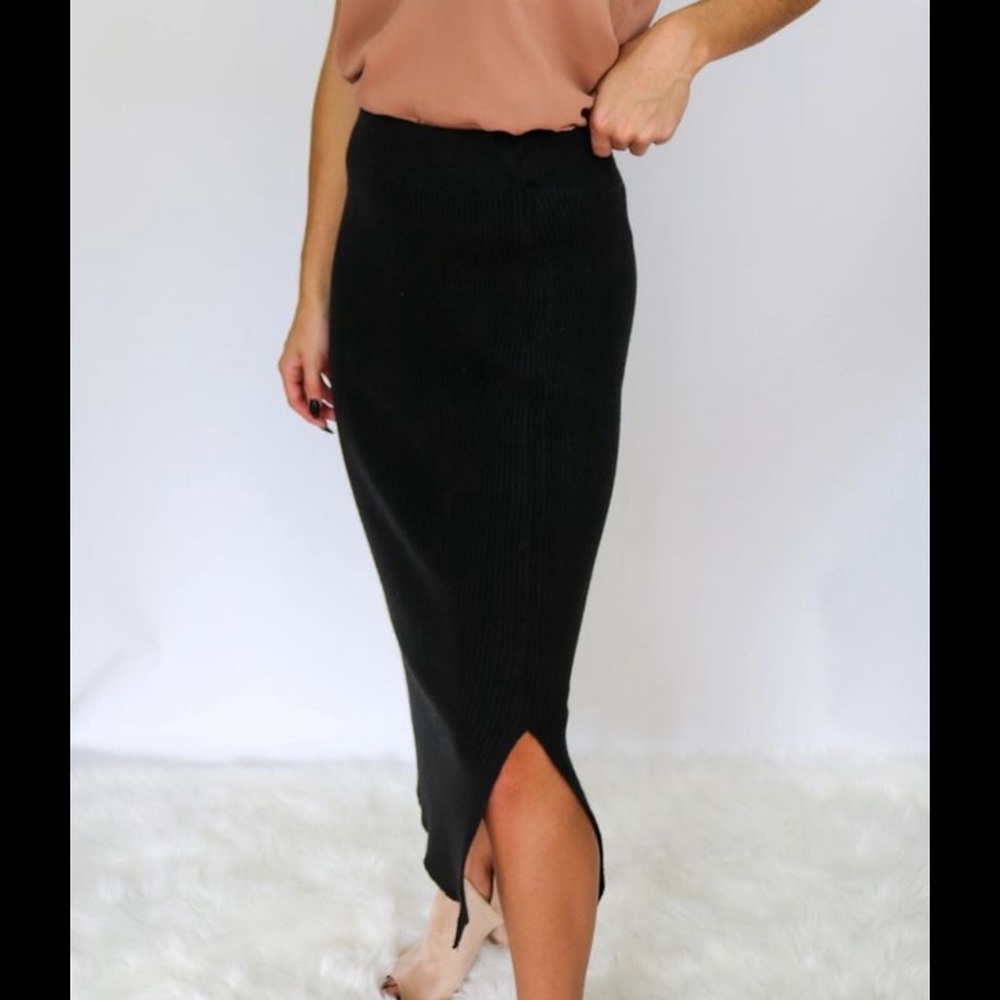 Black Sweater Women's Skirt